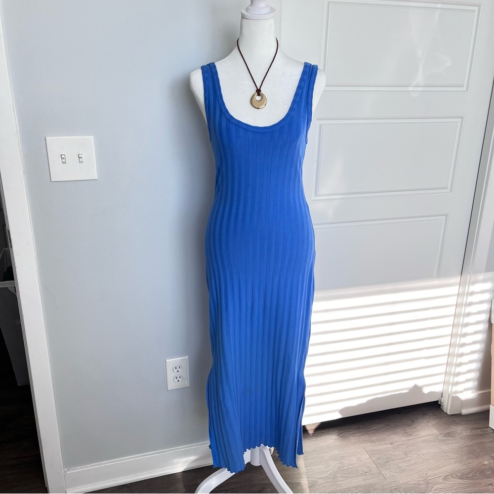 Aerie Vibrant Blue Ribbed Maxi Dress